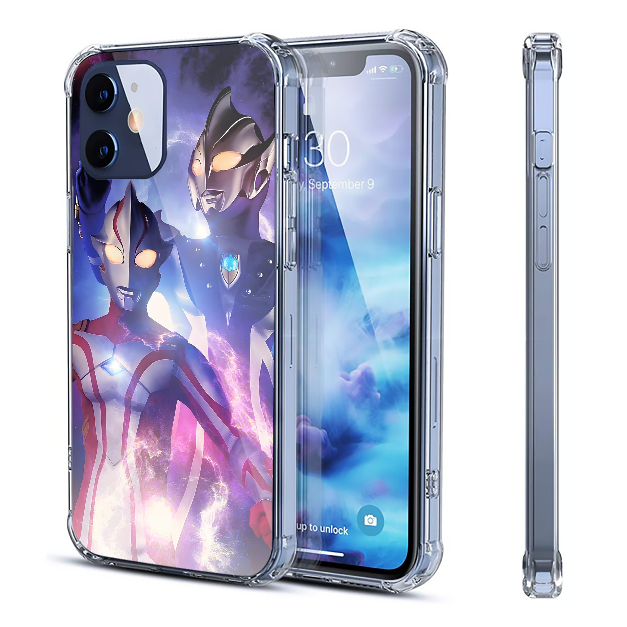 （画像用） ウルトラマン Ultraman 【iPhone 12シリーズ対応】透明スマホケース（クリアソフトケース）